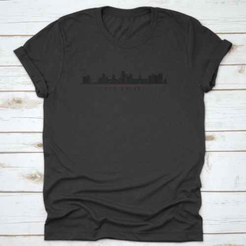 Silhouette Illustration Of Des Moines City Skyline, Iowa Horizontal