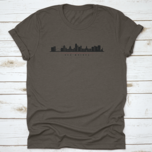 Silhouette Illustration Of Des Moines City Skyline, Iowa Horizontal