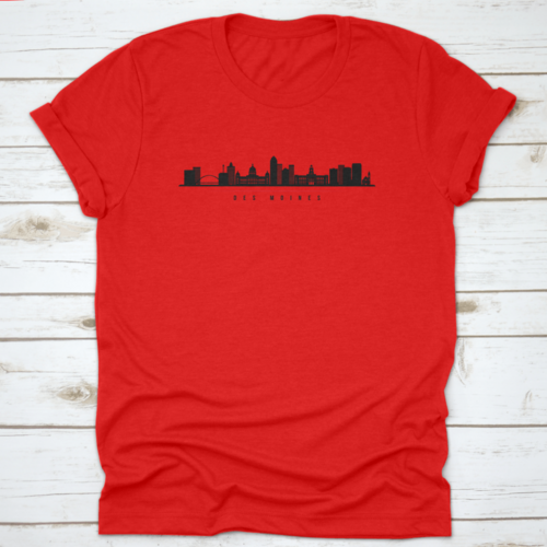 Silhouette Illustration Of Des Moines City Skyline, Iowa Horizontal