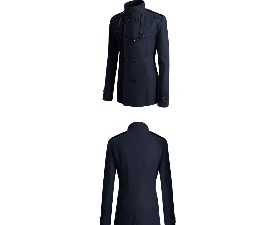 New Men's Slim Fit Wool Overcoat (Mid-Length)
