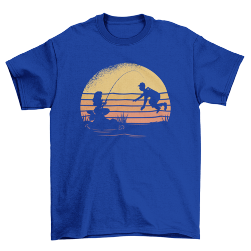 Fishing mermaid sunset t-shirt
